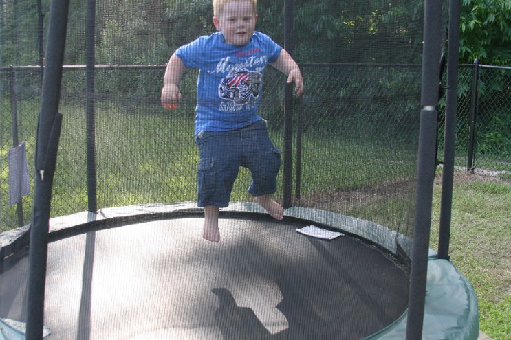 Jacob on the trampoline